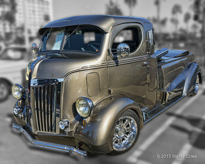 Ford 1938 COE Truck 2013 Vets Day 83 BW Blur.jpg