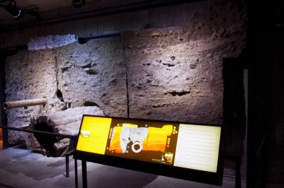 Stratigraphy of Montreal - Archaeological Cyrpt - Pointe-a-Calliere Museum.jpg