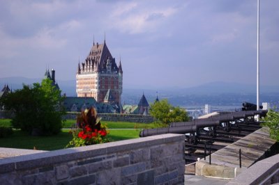 Chateau Frontenac and Cannons from Citadelle.jpg
