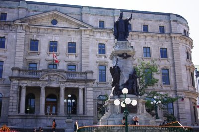 Statue of Franois de Laval and Postal Bureau.jpg