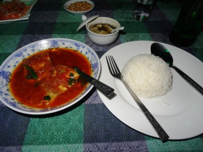 Butterfish and Rice - Black Rose Restaurant in Bagan.jpg