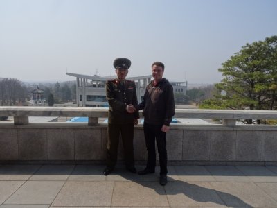 Drew and a First Lieutenant at Pan Mun Gak - Joint Security Area.jpg