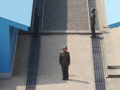 North Korean Soldiers Stand on the North-South Demarcation Line.jpg