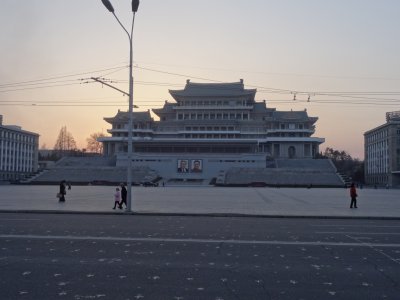 Grand People's Study House - Note the Dots for Standing Positions - Kim Il-Sung Square 김일성광장