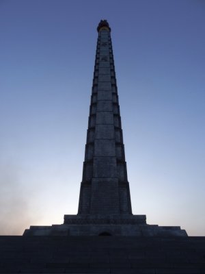 Juche Tower 주체사상탑 at Dusk - 170 Meters