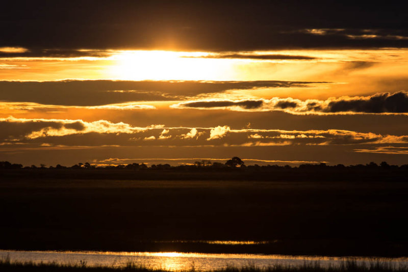 Ondergaande zon, Chobe