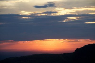 Zonsondergang, met Cuiaba op de achtergrond