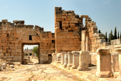 Frontinus Street and Northern Gate. Domitian gate at the far end.