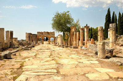 Frontinus Street, Domitian Gate at the back  