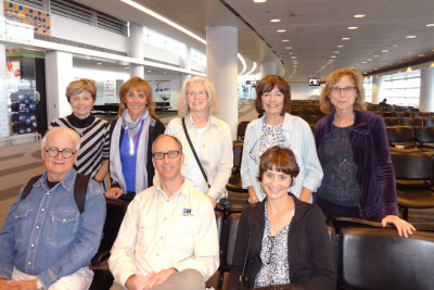 Our group at the O'Hare airport in Chicago waiting to board a 14 hour Asiana flight to Seoul, Korea.