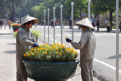  City gardeners in Hanoi, Vietnam.
