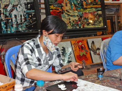 Artisan at a sheltered workshop employing disabled citizens - started after the Vietnam war with the U.S.  