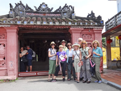 Our group at one end of the Japanese Bridge - Hoi An, Vietnam