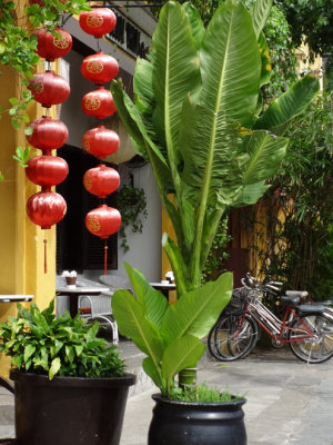 Silk lanterns in front of a shop - Hoi An, Vietnam