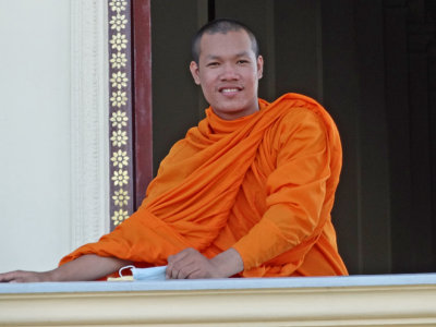 A monk in the Royal Palace Complex - Phnom Penh, Cambodia