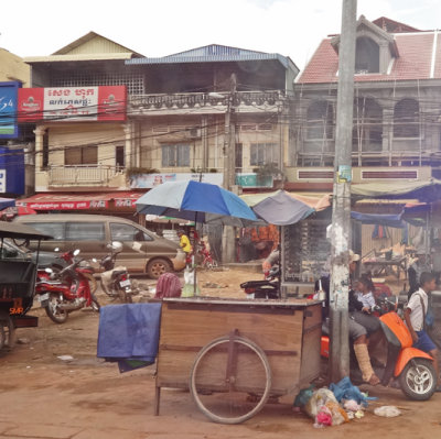 Street scene as we entered Siem Reap, Cambodia