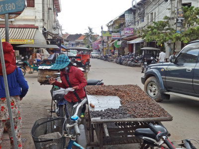 A street vendor at the Old Market in Siem Reap, Cambodia