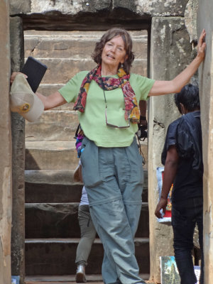 Judy at the 9th century c.e. Bakong Temple - in the Roluos Group, Cambodia