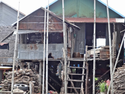 House (on stilts/piles) in a stilted village  on Tonle Sap Lake in the Siem Reap Province of Cambodia