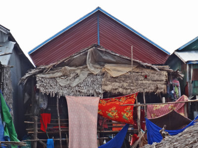 House (on stilts/piles) in a stilted village  on Tonle Sap Lake in the Siem Reap Province of Cambodia