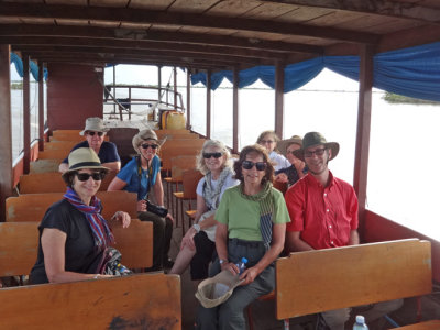Our group while exploring the floating and stilted villages on Tonle Sap Lake in the Siem Reap Province of Cambodia