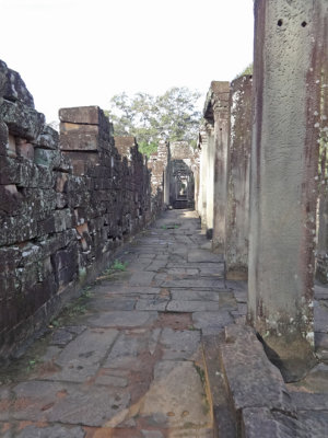 Walkway in the Bayon Temple in Angkor Thom, Siem Reap Province, Cambodia 