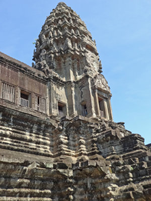 One of the five towers of Angkor Wat - the towers are shaped like lotus buds - Siem Reap Province, Cambodia