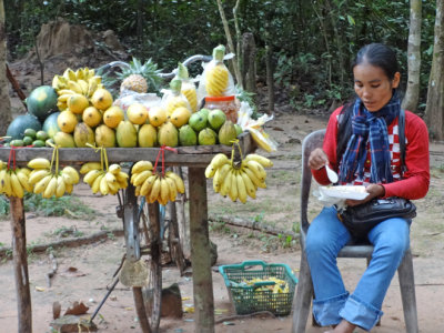 Fruit for sale - while we were walking on a road to Preah Khan, Angkor, Siem Reap, Cambodia