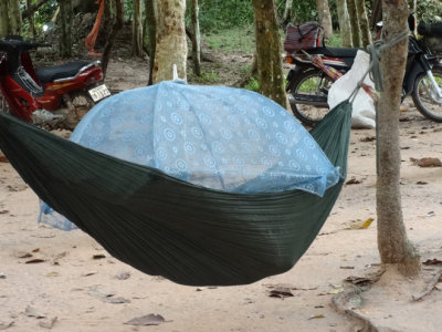 Sleeping vendor  - while we were walking on a road to Preah Khan, Angkor, Siem Reap, Cambodia