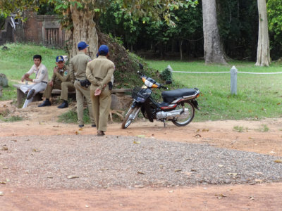 Cambodian police near the Banteay Srei Temple - Angkor, Siem Reap Province, Cambodia