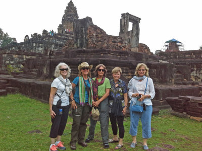 The ladies of the Women for Women Group at the Bakong Temple in Angkor, Siem Reap Province, Cambodia