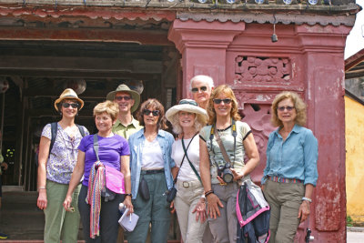 Close-up of our group at one end of the Japanese Bridge - Hoi An, Vietnam