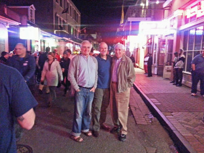 Ken, Elliott and Jerry on Bourbon Street in the French Quarter of New Orleans on Saturday night