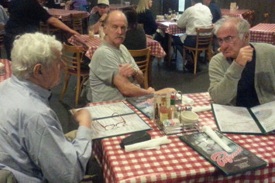 Jerry, Ken and Elliott - dinner at Prejean's in Lafayette - southwestern Louisiana. Is Ken displaying his massive biceps? :-)