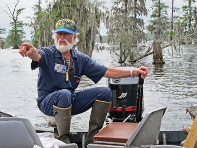 Norbert - our private guide on Lake Martin in southwestern Louisiana. He has been hunting alligators for decades.