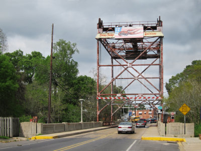 Rusted but attractive bridge over the Bayou Teche in Breaux Bridge in southwestern Louisiana