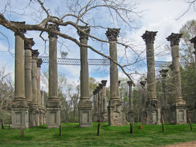 Windsor Ruins - remains of a pre-Civil War mansion - off a back road in Port Gibson, Claiborne County - southern Mississippi