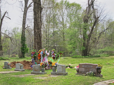 A burial at an old, local cemetery off a back road in Port Gibson, Claiborne County - southern Mississippi