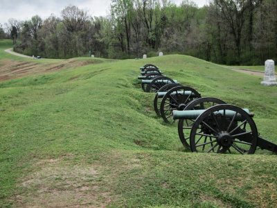 Cannons at Battery DeGolyer - a battlefield site of the siege of Vicksburg - Civil War: Vicksburg National Military Park