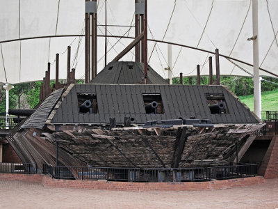  Remains of the Union's U.S.S. Cairo gunship in the U.S.S. Cairo Museum in the Vicksburg National Military Park, Mississippi