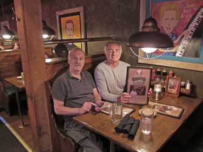Ken and Elliott - dinner at Corkys Ribs and BBQ in Memphis, Tennessee (gotta have barbecue in Memphis)