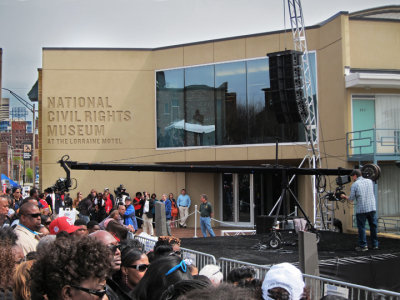 Main building/entrance of theNational Civil Rights Museum at the Lorraine Motel. The Motel is slighltly visible on the right