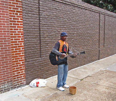 A street performer on South Main Street in Memphis Tennessee