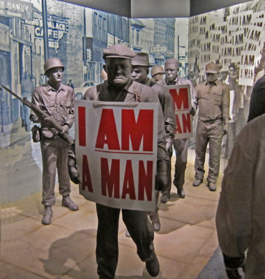 Exhibit of the Memphis Sanitation Strike of 1968 at the National Civil Rights Museum at the Lorraine Motel in Memphis