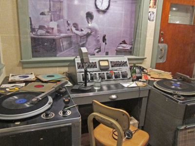Equipment used by a radio disc jockey in the 1950's - at Sun Studio in Memphis, Tennessee