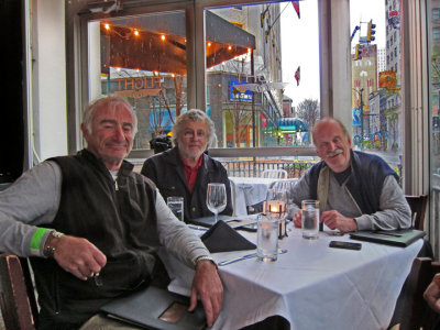 Elliott, Ken and Richard - dinner at the Flight Restaurant and Wine Bar in downtown Memphis, Tennessee