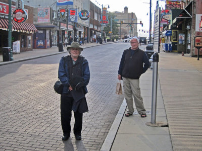 Elliott and Richard on Beale Street in Memphis, Tennessee