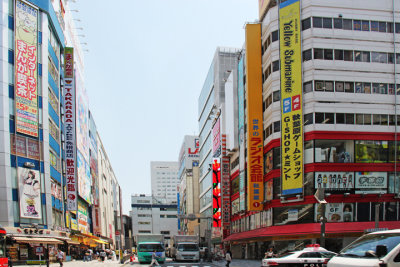 Street in  Akihabara (Electric Town) - district in central Tokyo famous for its electronic, manga and anime shops