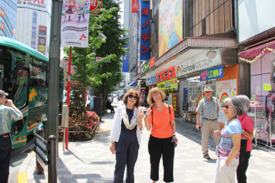 Left to right: Judy, Sallie, John, Ruth and Linda in Akihabara (Electric Town) - district in central Tokyo