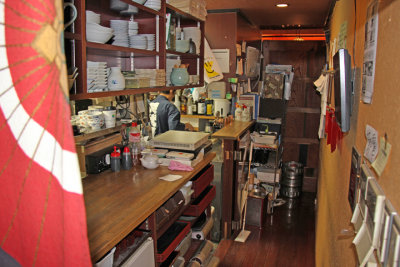 The small kitchen at Jidaiya - Tokyo